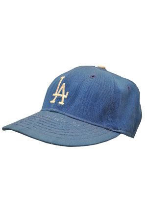 1960s Maury Wills Los Angeles Dodgers Autographed Cap with Signed Photo (2)(JSA)