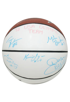 White Panel Basketball Signed By The 1972 USA Olympic Basketball Team (JSA • Historic Munich Game • Player Sourced)