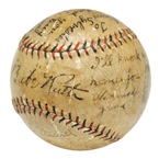 Iconic "Ill Knock A Homer For You" Baseball Presented to "Little" Johnny Sylvester by Babe Ruth & The NY Yankees (Photomatch • Full JSA • Sylvester Family LOA)