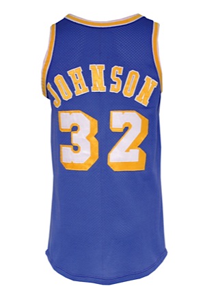 1979-80 Earvin "Magic" Johnson Rookie Los Angeles Lakers Game-Used Road Jersey (Pounded • Championship & Finals MVP Season • HoF LOA)