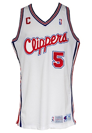 1992-93 Danny Manning LA Clippers Game-Used Home Uniform (2)