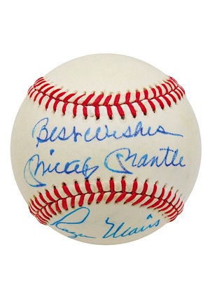 Mickey Mantle & Roger Maris Autographed Baseball (Full JSA)