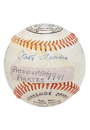 1941 Pittsburgh Pirates Team Signed Baseball with Honus Wagner (JSA)