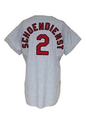1968 Red Schoendienst St. Louis Cardinals Managers Worn & Twice Autographed Road Flannel Jersey (JSA • World Series Year)