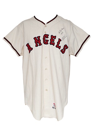 1968 Bob Lemon California Angels Coaches Worn & Autographed Home Flannel Jersey (JSA)