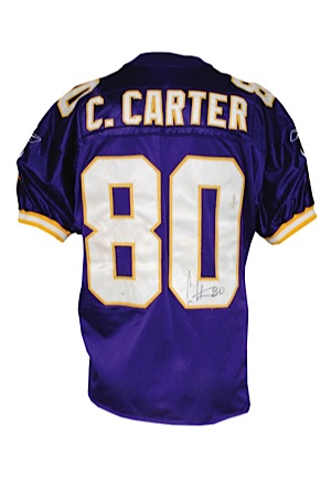 2001 Cris Carter Minnesota Vikings Game-Used & Autographed Home Jersey (JSA)