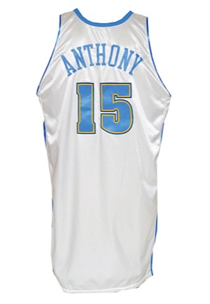 2003-04 Carmelo Anthony Rookie Denver Nuggets Game-Used Home Jersey