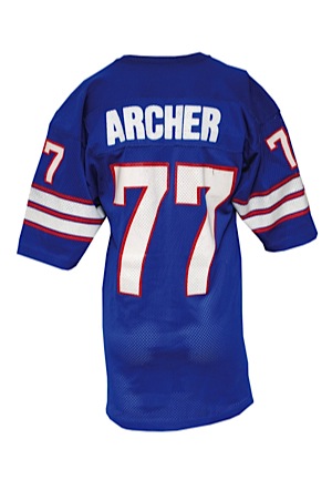Circa 1977 Troy Archer New York Giants Game-Used Home Jersey (Team Repairs)