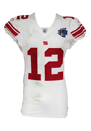 2007 Steve Smith New York Giants Super Bowl XLII Game-Used Road Uniform (2)(Championship Season • Unwashed • Photomatch)