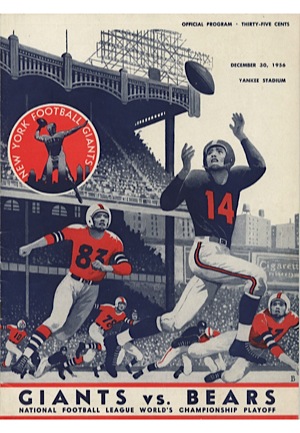12/30/1956 New York Giants vs. Chicago Bears NFL Championship Game Official Program
