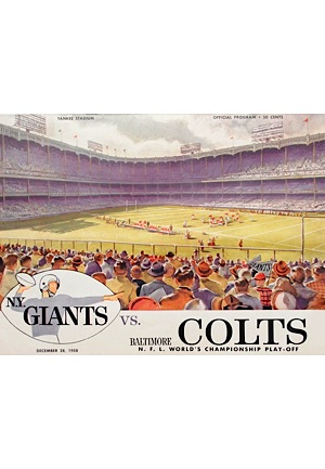 12/28/1958 New York Giants vs. Baltimore Colts NFL Championship Game Official Program