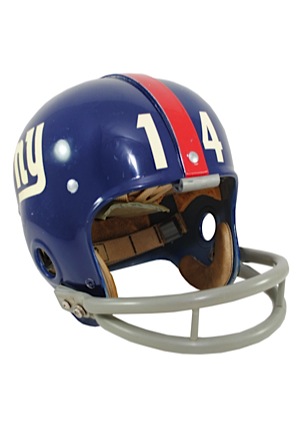 Early 1960s Y. A. Tittle New York Giants Game-Used Suspension Helmet (Very Rare)