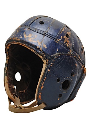1930s New York Giants Game-Used Suspension Helmet Attributed to Mel Hein