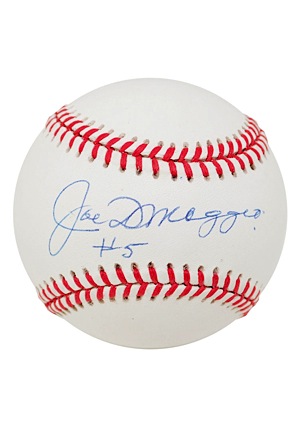 Joe DiMaggio, Dom DiMaggio Single Signed Baseballs & Signed Photos (4)(JSA • MLB)