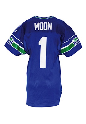 1997 Warren Moon Seattle Seahawks Game-Used Home Jersey