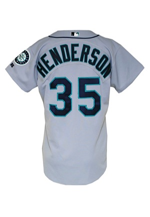 2000 Rickey Henderson Seattle Mariners Game-Used Road Jersey