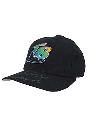 Circa 1998 Wade Boggs Tampa Bay Devil Rays Game-Used & Autographed Cap (JSA)