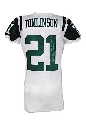 12/4/2011 LaDainian Tomlinson New York Jets Game-Used & Autographed Road Jersey (JSA • Photomatch • Unwashed)