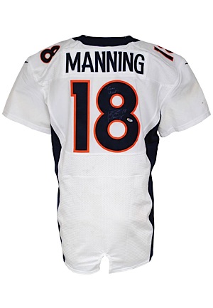10/7/2012 Peyton Manning Denver Broncos Game-Used & Autographed Road Jersey (JSA • Photomatch • Unwashed • Steiner LOA • BCA Month)