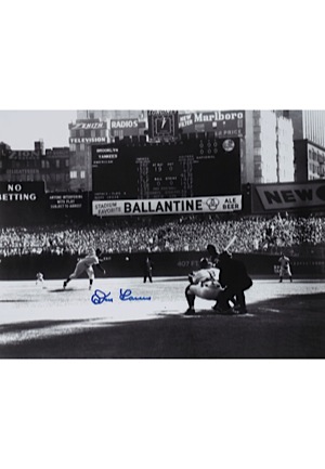 1956 World Series First Pitch Don Larsen Autographed Photos (9)(JSA • Perfect Game)