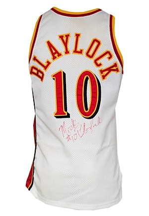 1992-93 Mookie Blaylock Atlanta Hawks Game-Used & Autographed Home Uniform (2)(JSA)