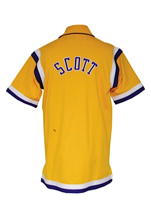 1989-90 Byron Scott Los Angeles Lakers Worn & Autographed Home Warm-Up Jacket (JSA • Originated From Byron Scott)