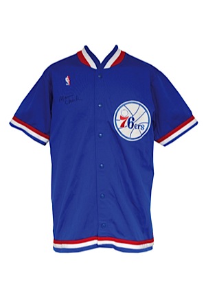 1989 Philadelphia 76ers Road Warm-Up Suit Attributed To & Autographed by Maurice Cheeks (2)(JSA)