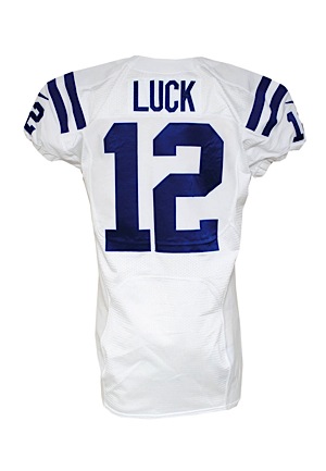 11/14/2013 Andrew Luck Indianapolis Colts Game-Used & Autographed Road Jersey (JSA • Photomatch • Panini LOA)