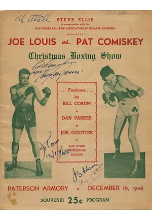 12/16/1948 Joe Lewis vs. Comiskey Program Signed By Joe Louis, Attell & Others (JSA)