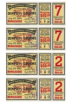 7/4/1923 Dempsey vs. Gibbons Full Tickets (5)