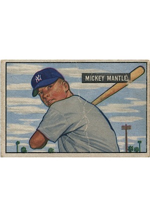 1951 Rookie Mickey Mantle Bowman Card