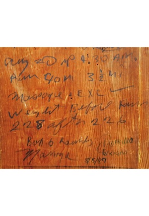 Muhammad Ali Training Camp Plank With Alis Handwritten Training Regiment (JSA • Guernseys LOA • Sourced from Deer Lakes Original Owner)