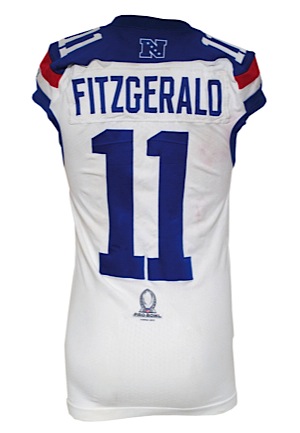 2011 Larry Fitzgerald Pro Bowl Game-Used NFC Uniform, Gloves & Locker Room Nameplate (4)(Photomatch • Unwashed • MeiGray LOA)