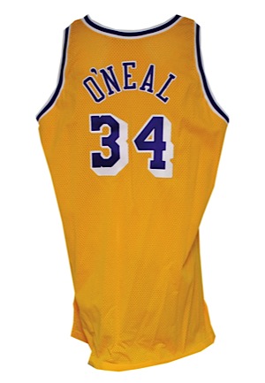 1996-97 Shaquille ONeal Los Angeles Lakers Game-Used Home Jersey