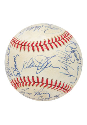 1987 National League All-Star Team Autographed Baseball (JSA • Hershiser LOA)