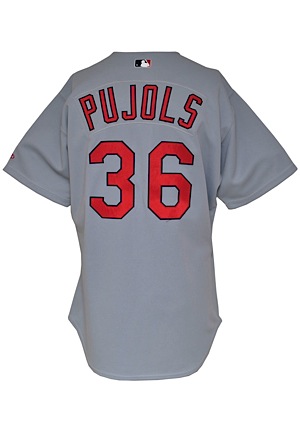 Albert Pujols First MLB Jersey — 2000 Arizona Fall League (St. Louis) Cardinals Game-Used Rookie Debut Road Jersey (Photomatch • Sourced From The Team)
