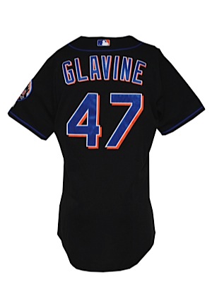 4/9/2006 Tom Glavine New York Mets Game-Used Black Alternate Jersey (Team LOA • Photomatch)