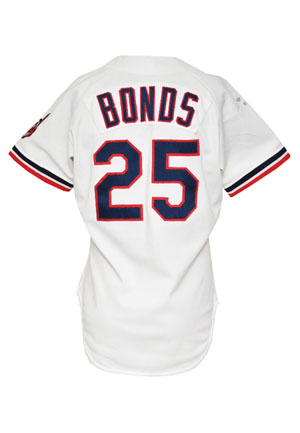 1987 Bobby Bonds Cleveland Indians Coaches Worn Home Jersey