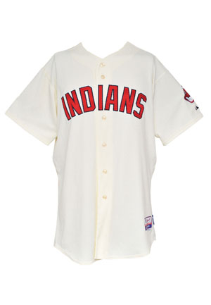 2013 Michael Bourn Cleveland Indians Game-Used Home Alternate Jersey (MLB Hologram)