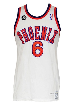 1986-87 Walter Davis Phoenix Suns Game-Used & Autographed Home Uniform & Warm-Up Jacket (3)(JSA)
