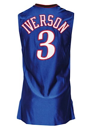 Lot of Allen Iverson Philadelphia 76ers Game-Used Jerseys with Attributed Shooting Shirt (3)
