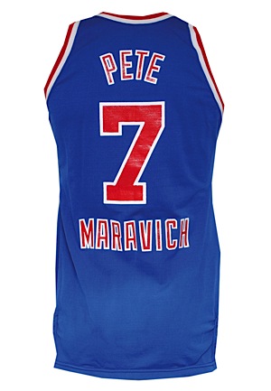 Circa 1986 "Pistol" Pete Maravich Schick NBA Legends Game-Used Uniform and Warm-Up Jacket (3)(Maravich Family LOA)