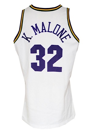1992-93 Karl Malone Utah Jazz Game-Used Home Jersey