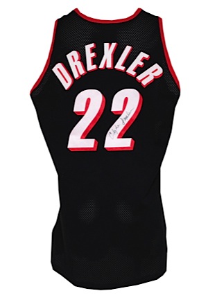 1991-92 Clyde Drexler Portland Trail Blazers Game-Used & Autographed Road Jersey (JSA)