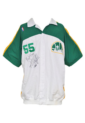 1994-95 Steve Scheffler Seattle SuperSonics Worn & Autographed Warm-Up Jacket (JSA)