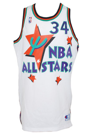 1995 Charles Barkley & 1995 Shaquille ONeal NBA All-Star Pro-Cut Jerseys (2)(Great Provenance)