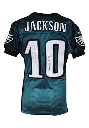 11/21/2010 & 12/28/2010 DeSean Jackson Philadelphia Eagles Game-Used & Autographed Home Jersey (JSA • Photomatch)