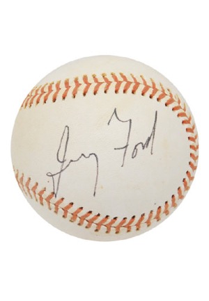 Gerald Ford Single Signed Baseball Belonging to Sparky Anderson (JSA • Family LOA)