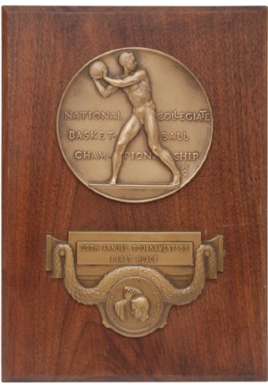 1955 Steve Balchios San Francisco Dons NCAA Championship Award Plaque (Balchios LOA • BBHoF LOA)