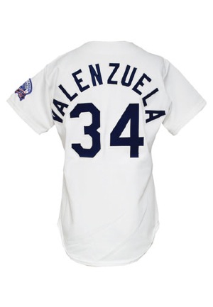 1987 Fernando Valenzuela Los Angeles Dodgers Game-Used Home Jersey